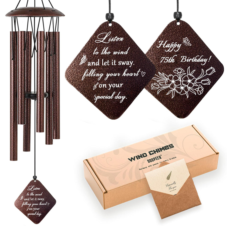 Doopeer 75th birthday wind chime in bronze boosts outdoor ambiance