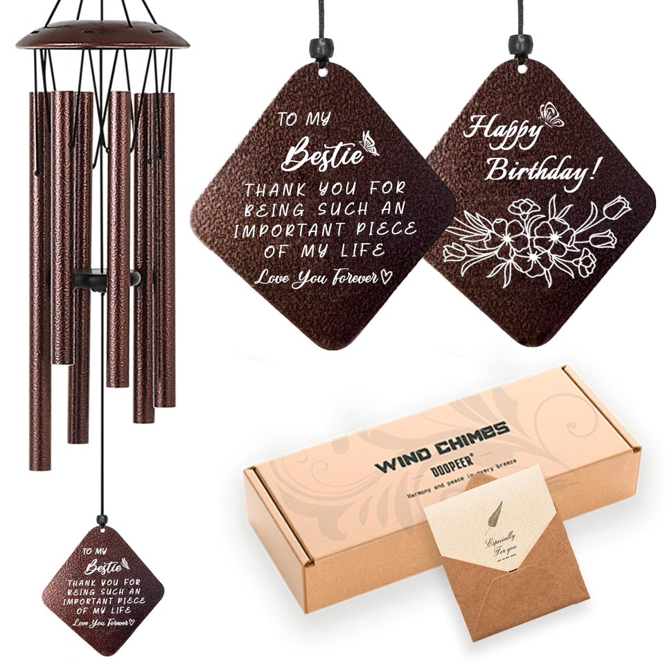 Doopeer wind chime in bronze finish, 32 inches, perfect Bestie gift and decorative soundscape.