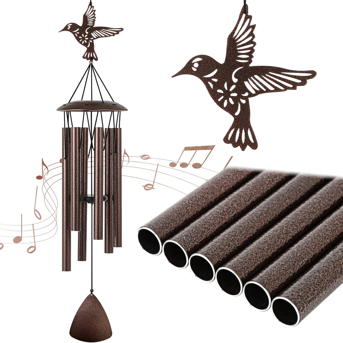 Doopeer hummingbird pendant wind chime adds charm to outdoor decor