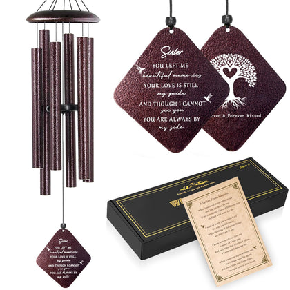 Doopeer sister memorial wind chime in bronze finish ideal for porch or garden remembrance