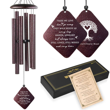 Doopeer sympathy wind chime 32-inch bronze memorial for serene outdoor spaces