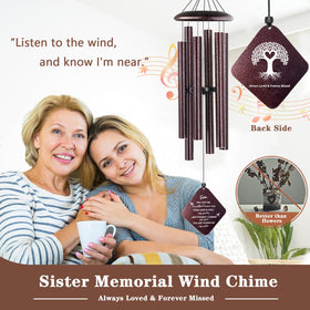 Six tube aluminum wind chime with 10 to 14 inch lengths for varied tones