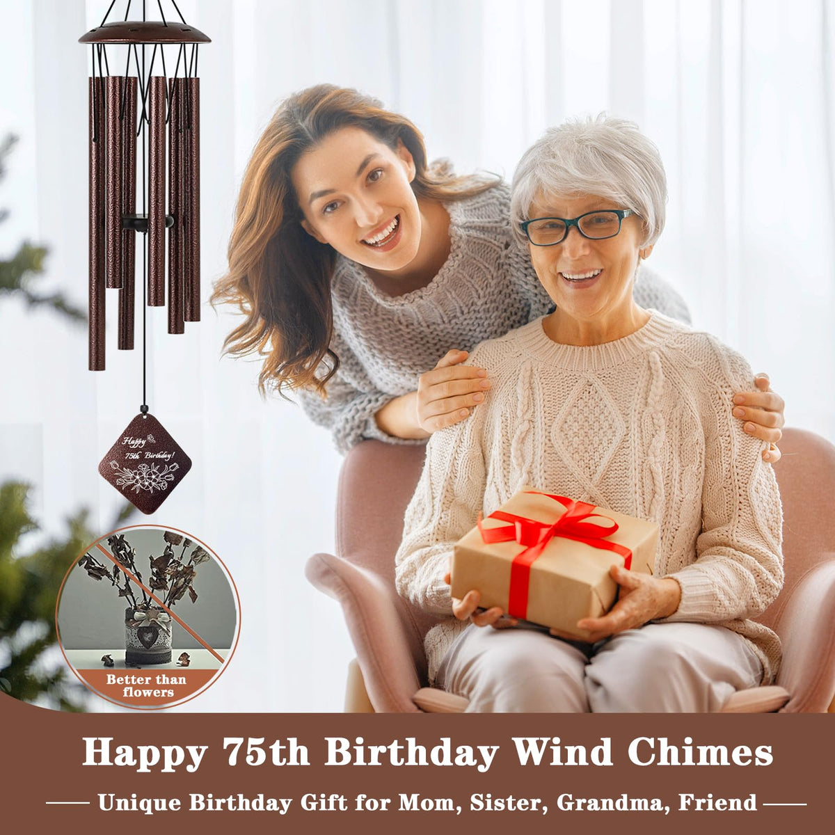 Doopeer bronze wind chime with hanging ring for easy placement