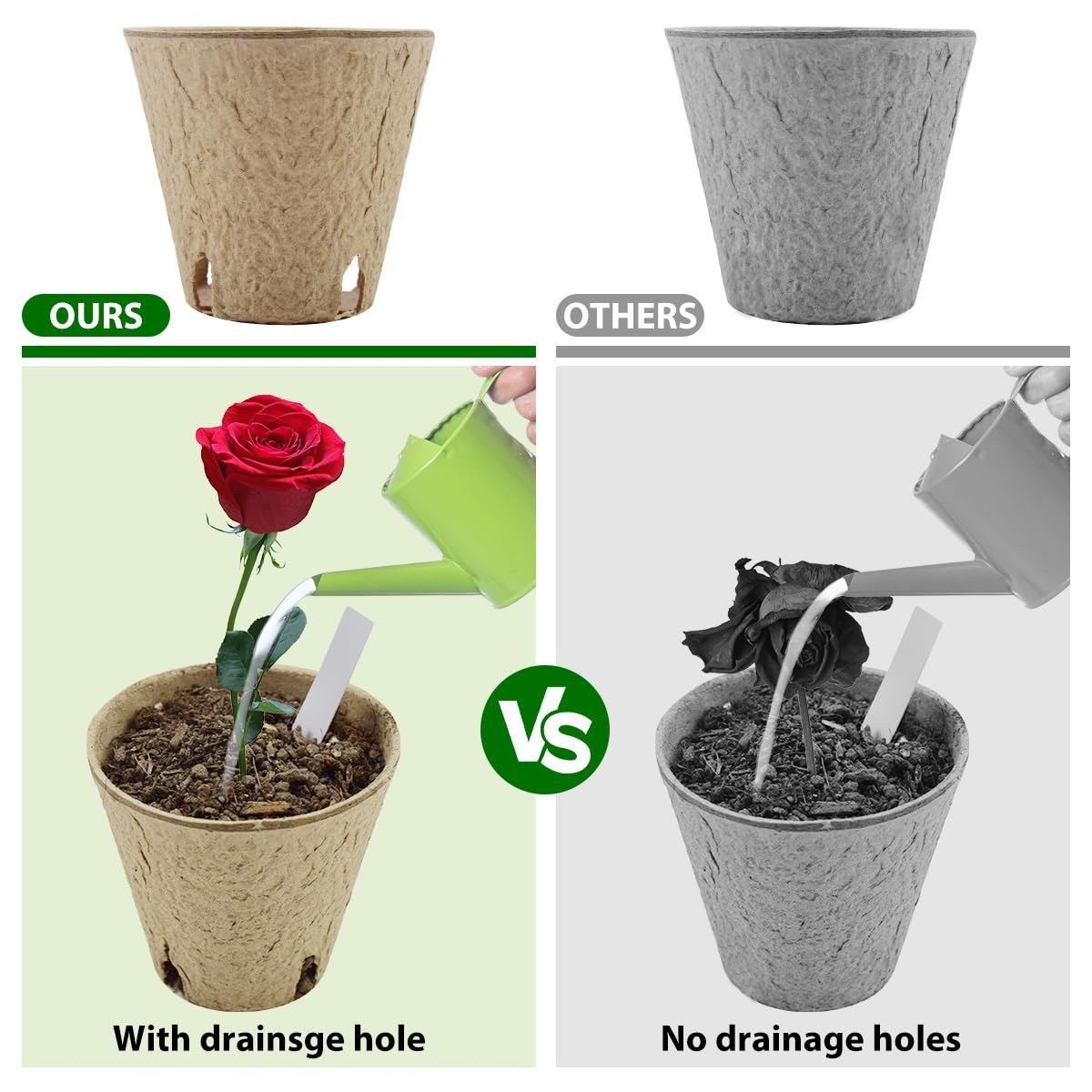 DOOPP seed starter pots shown for indoor and outdoor use.