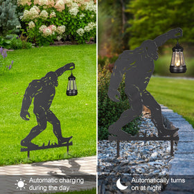 Doorkeer lantern glows softly, creating cozy outdoor ambience.