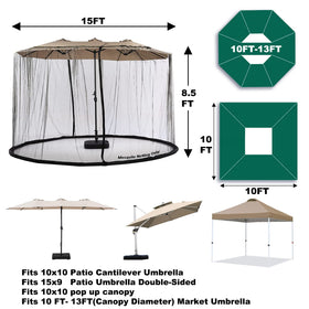 DOOSARG adjustable top drawstring fits 15x9ft or 10x10ft canopies.