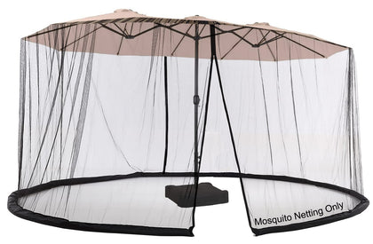 DOOSARG patio umbrella mosquito netting for 15ft doublesided keeps insects out while you dine.