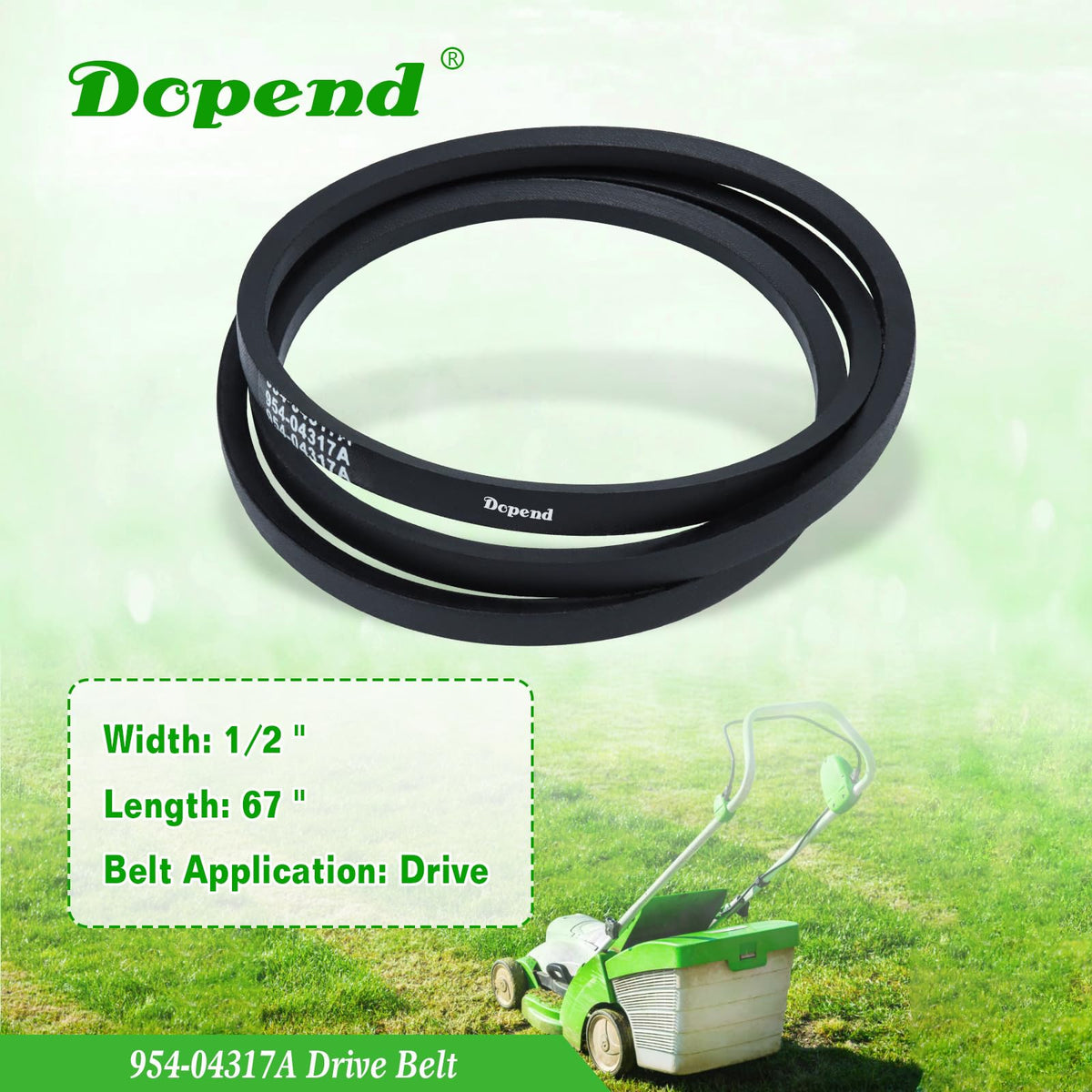 Dopend 954-04317A drive belt installation for Troy-Bilt mowers