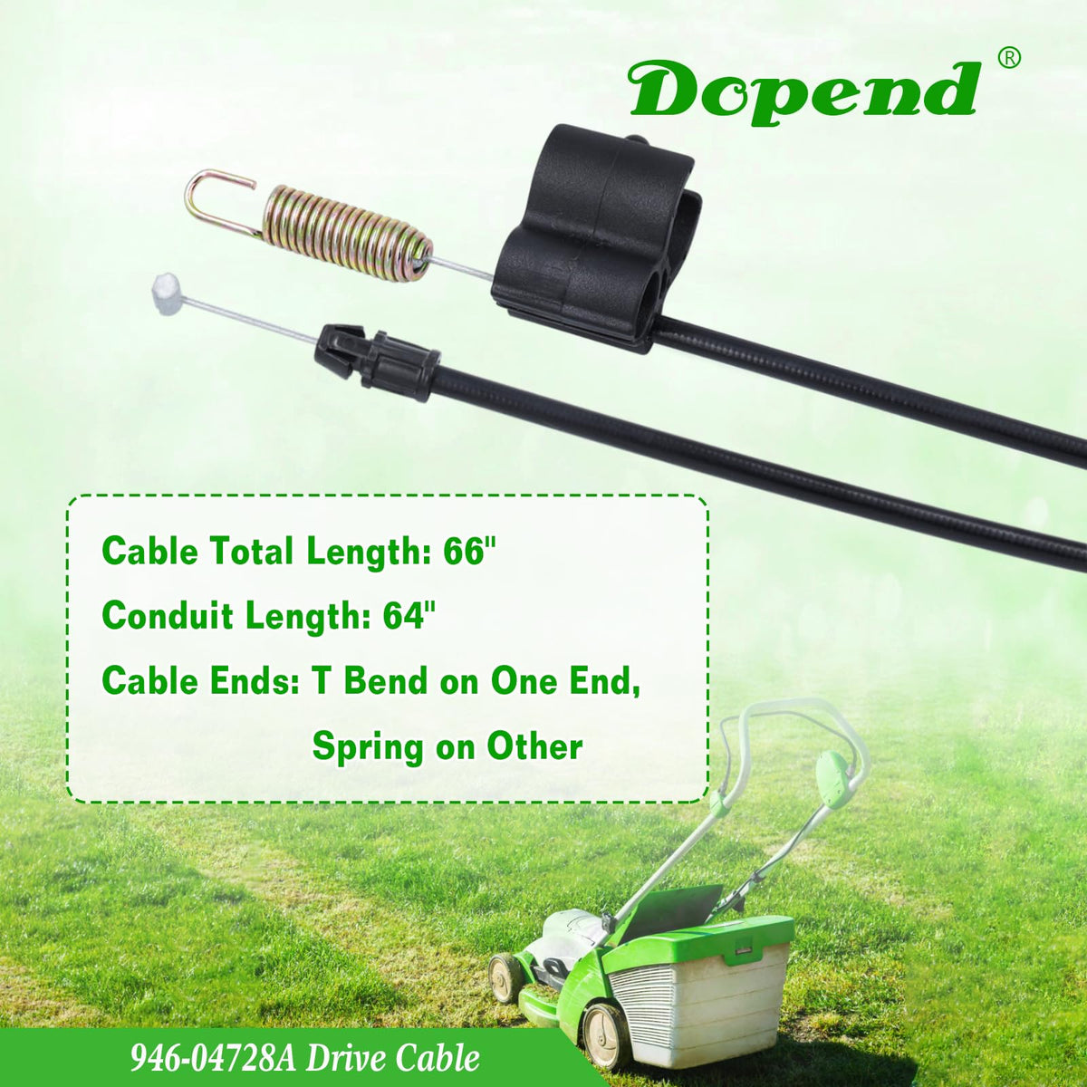 Dopend conduit-length 64 inches cable routing for walk-behind mowers