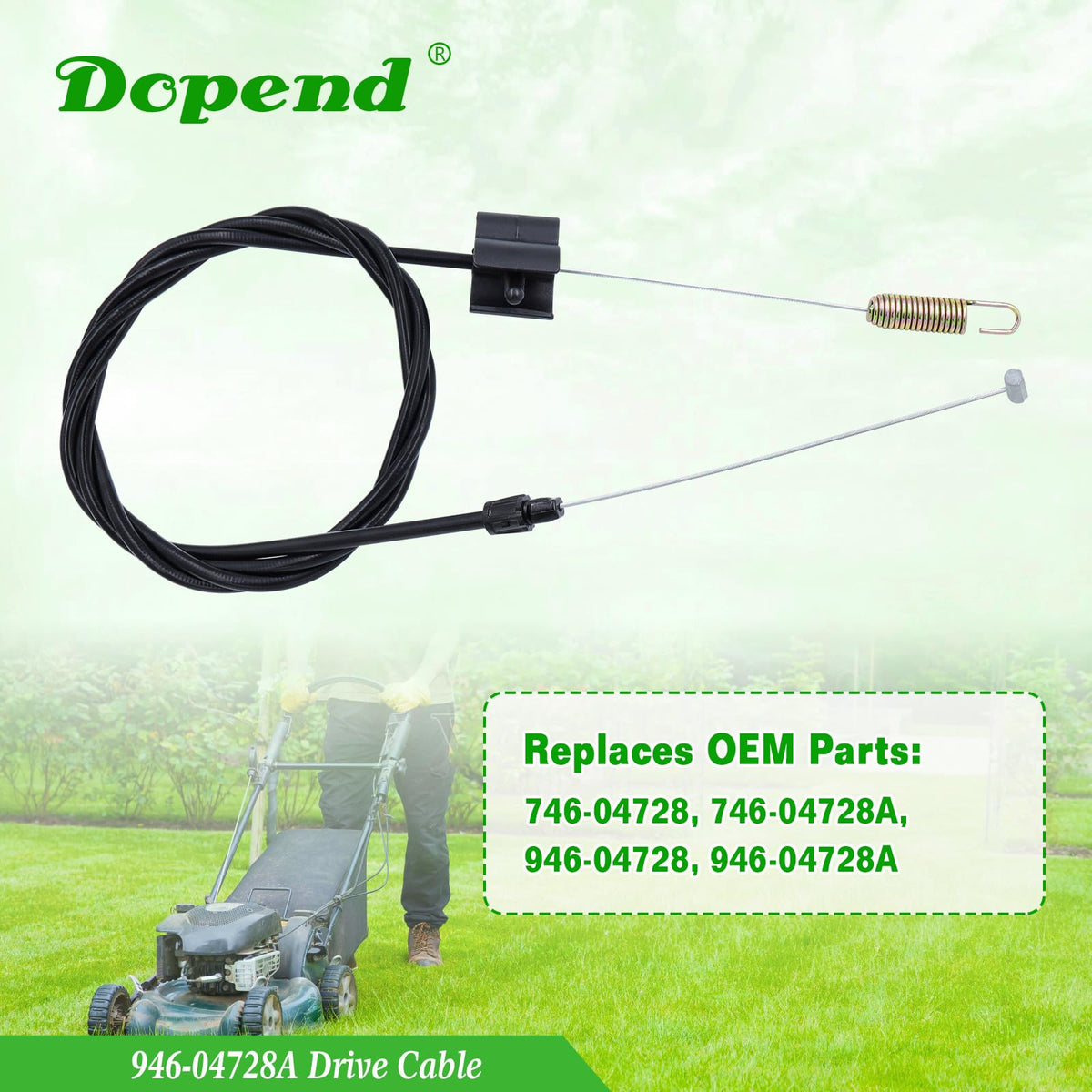 Dopend 66-inch drive cable suitable for long reach in mowers