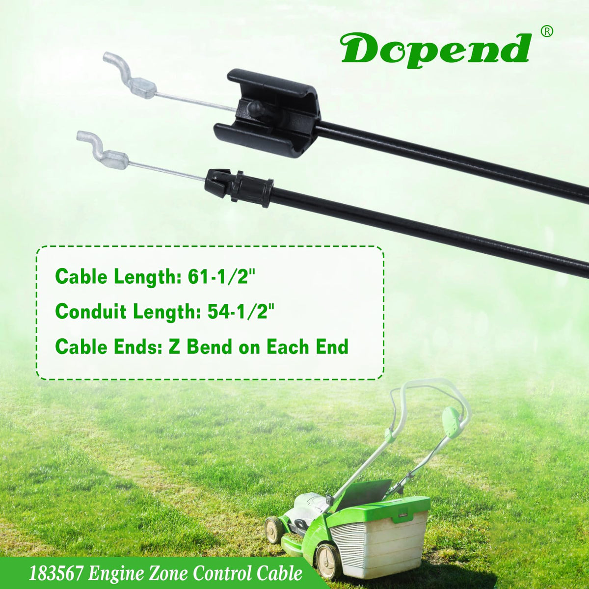 Dopend OEM-replacement cable across Craftsman, Husqvarna, and Poulan models.