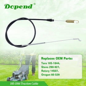 Dopend personal pace mower end z bend cable view emphasizes easy installation and secure engagement.
