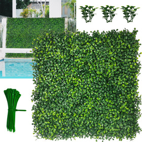 DOPGIB boxwood wall panel close-up leaves showing lush texture for privacy decor