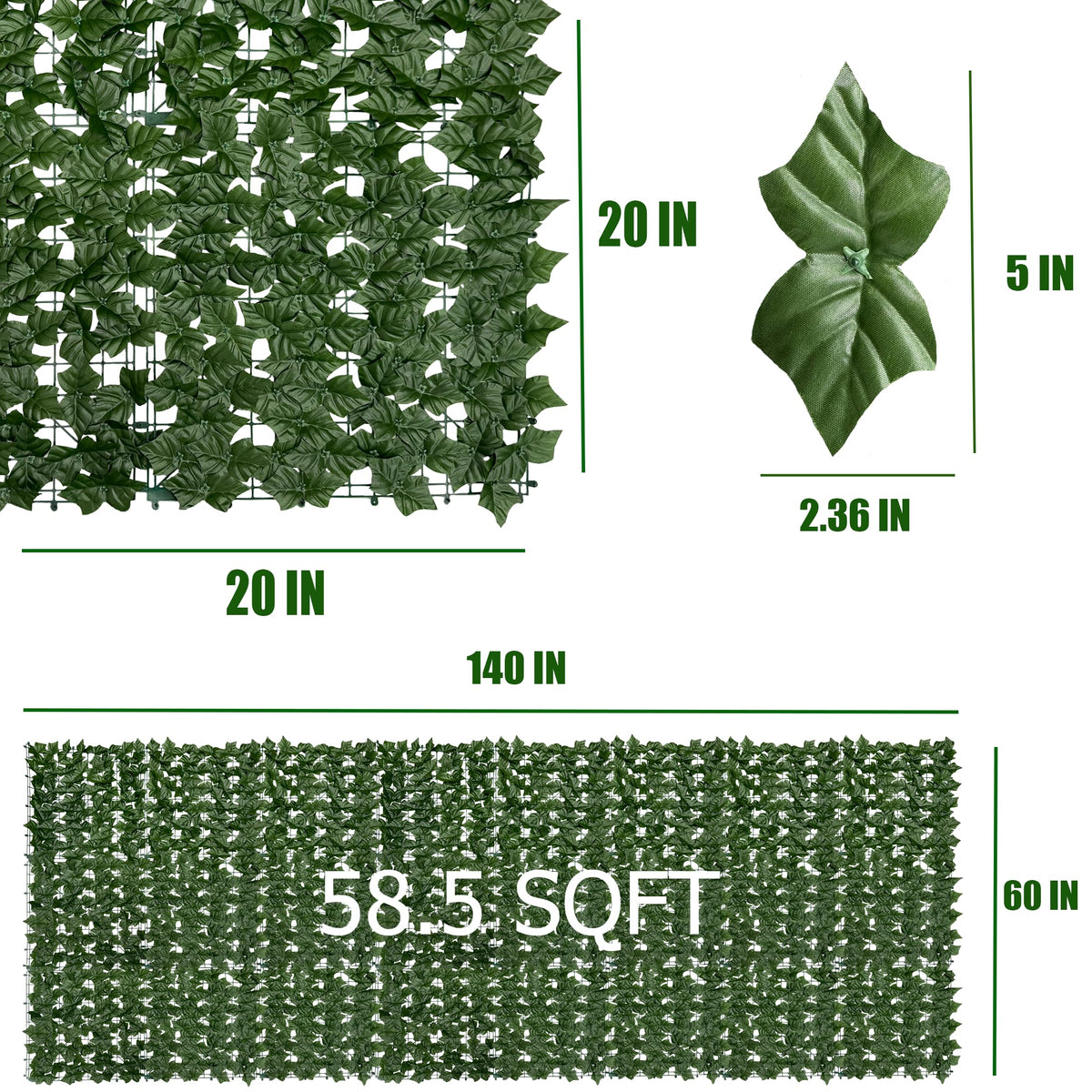 DOPGIB faux hedge fence panel with 21 panels creates a lush balcony backdrop