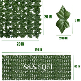 DOPGIB faux hedge fence panel with 21 panels creates a lush balcony backdrop