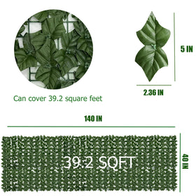 DOPGIB faux ivy wall panel close-up highlighting UV resistance for year-round privacy.