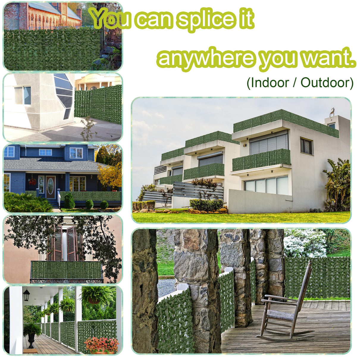 DOPGIB green backdrop in garden setup illustrating indoor/outdoor versatility.