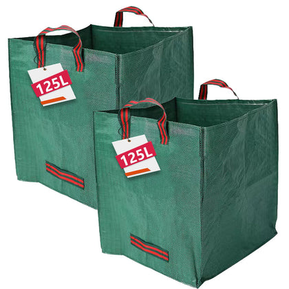 DOPKUSS reusable garden bags open showing 125L capacity for leaves