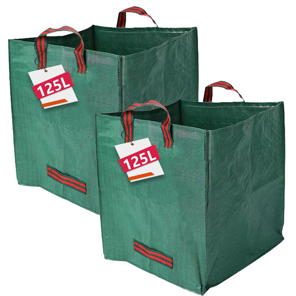DOPKUSS reusable garden bags open showing 125L capacity for leaves