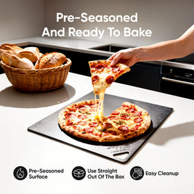 Doppio Living flatbread crisping on steel with rich aroma