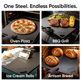 Doppio Living ready-to-use steel with pre-seasoned surface