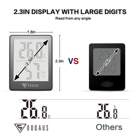 DOQAUS compact hygrometer fits bedside, nursery, greenhouse, or cabinet.