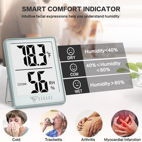 DOQAUS indoor thermometer air comfort indicator for DRY, COMFORT, WET