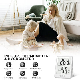 DOQAUS digital hygrometer LCD display for easy room readings.