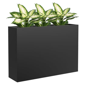 DorBuphan metal tall planter, front view ideal for tall plants outdoors