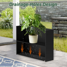 DorBuphan planter drainage holes closeup with base and shelf