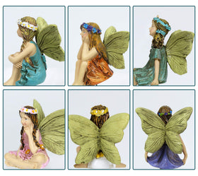Dorlotou tree-tale figurine creates a whimsical focal point in garden.