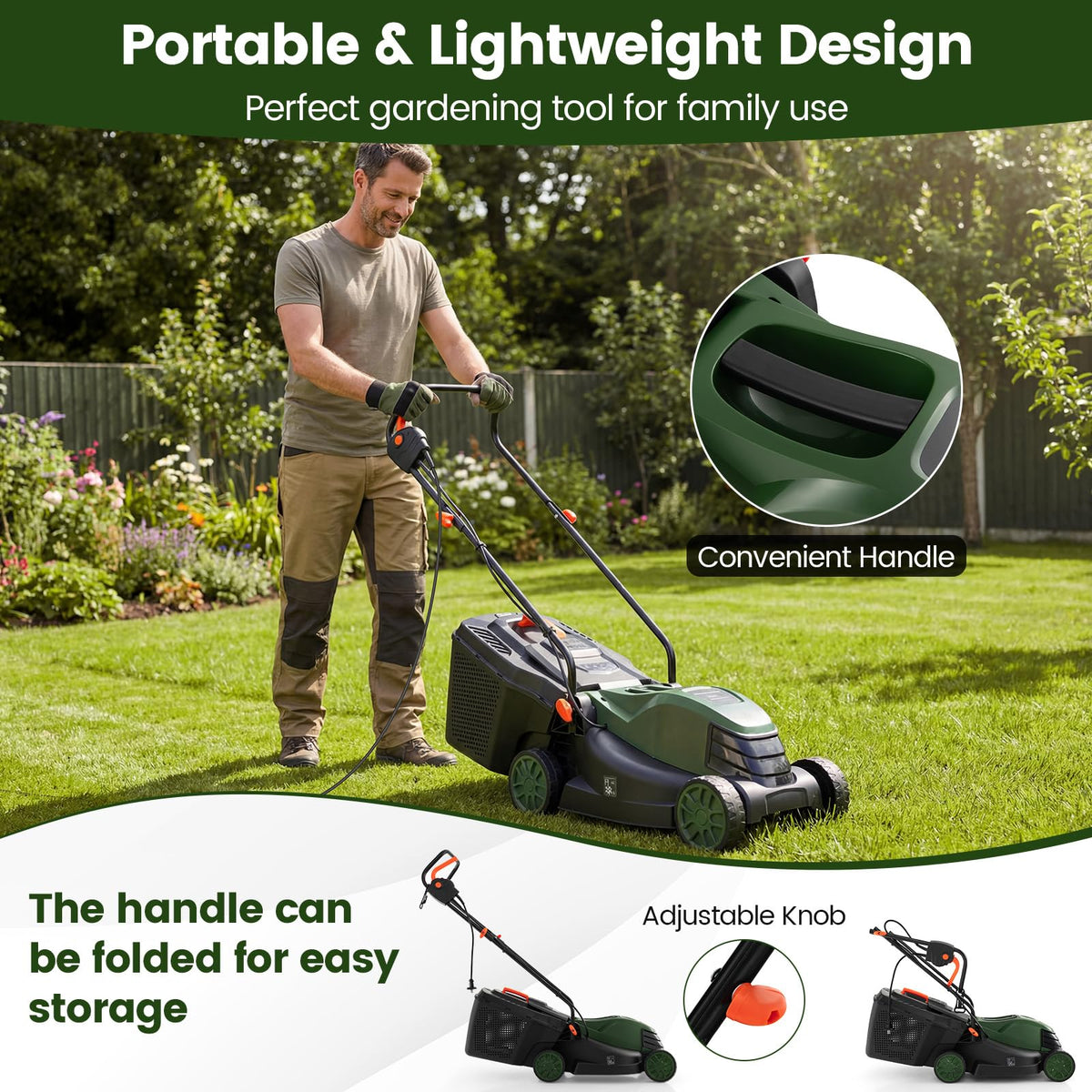 DORTALA ergonomic grip improves control during maneuvering.