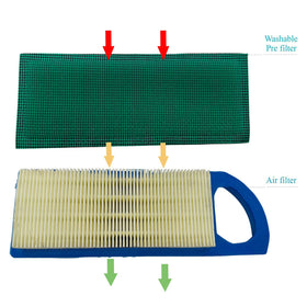 Dosens 697153 air filter with Briggs-Stratton compatibility label for quick selection