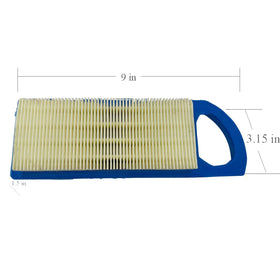 Dosens 697153 air filter side profile showing compact dimensions for tight fits