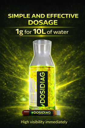 DOSIDIAG Car cooling system trace shows coolant leaks under UV inspection.