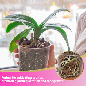 Doter orchid mix label shows pH-balanced formulation for orchids.