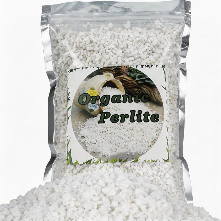 Doter Organic Perlite bottle pour demonstrates aeration for potting soil.