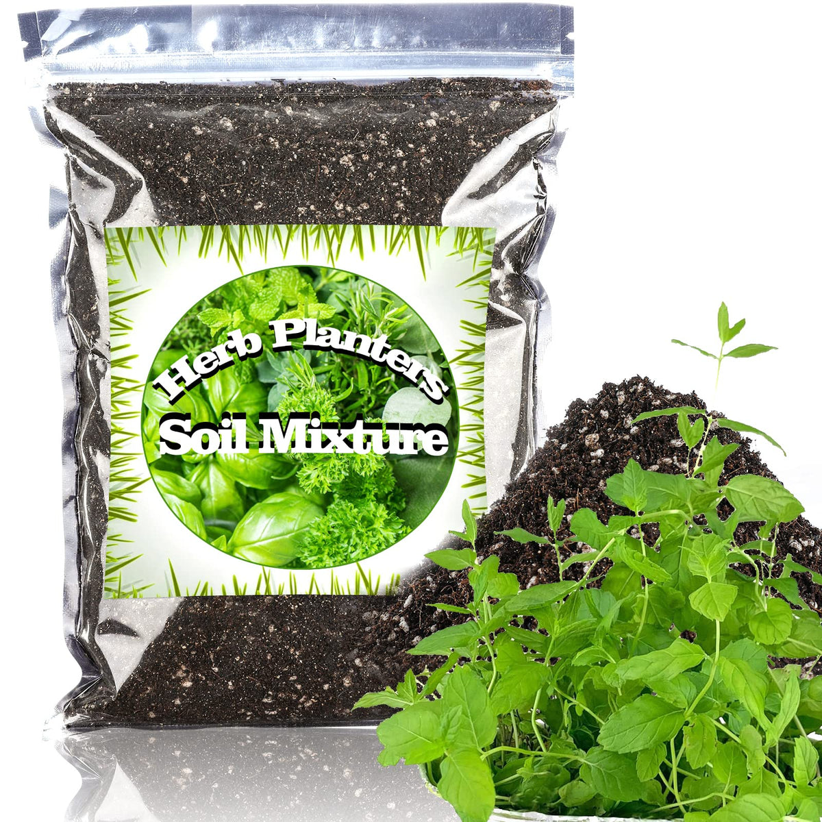 Doter Organic Potting Soil Mix in a 2qt bag highlighting all-natural ingredients for healthy growth.
