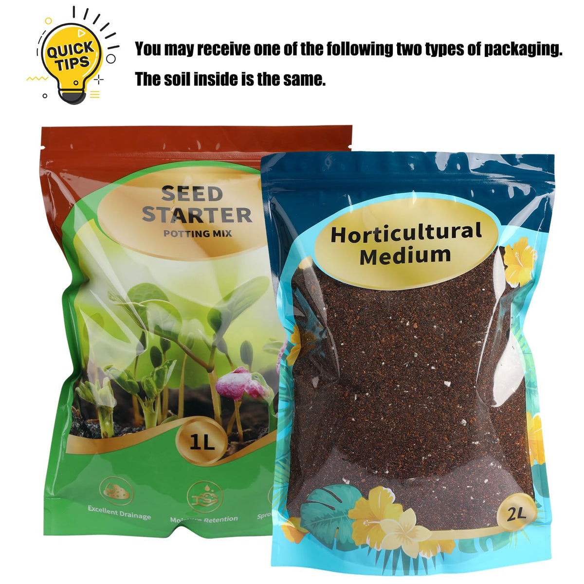 Doter seed starter soil mix supporting thriving houseplants with balanced nutrients.