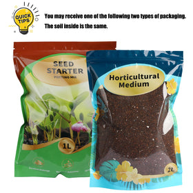 Doter seed starter soil mix supporting thriving houseplants with balanced nutrients.