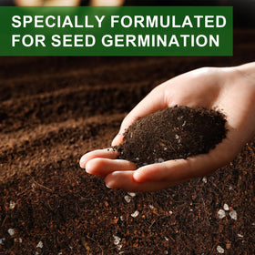 Doter seed starter soil mix close-up showing crumbly loamy texture for drainage.