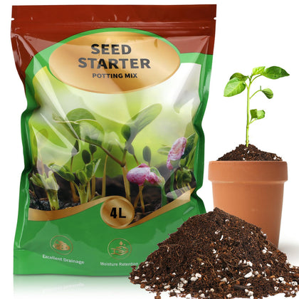 Doter seed starter soil mix 4qt bag ready for germination and strong seedlings.