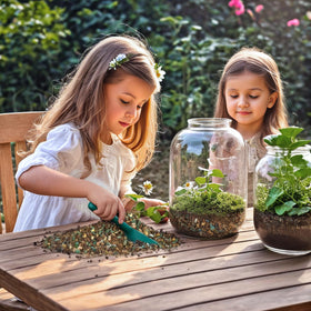 Creative miniature garden using Doter soil mix