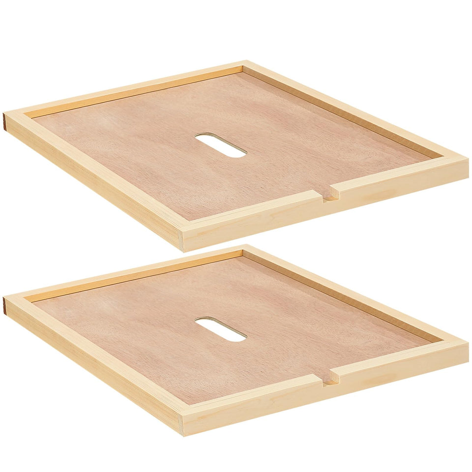 DoubleFill 8-frame inner cover in wood top offers insulation for the hive.