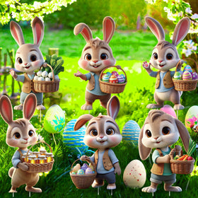 DoubleFill 6-pack Easter signs set creates a festive lawn display