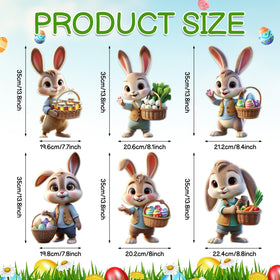 DoubleFill Easter Bunny yard sign with stakes for stable lawn decor