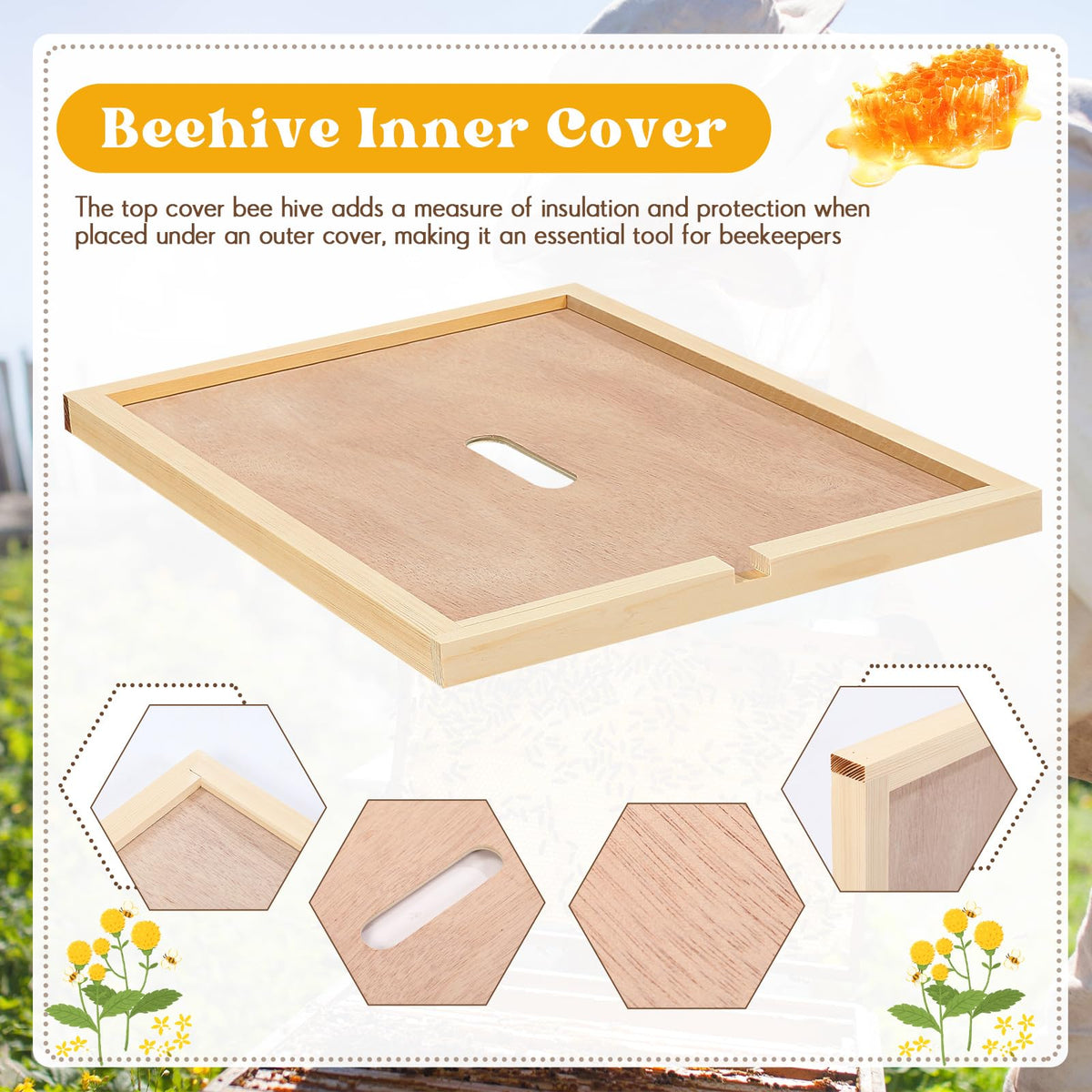 DoubleFill inner cover shows easy removal for quick hive access.