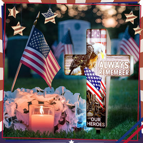 DoubleFill yard stake lights suit 4th of July and Veterans Day gatherings.