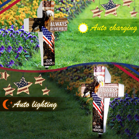 DoubleFill outdoor cross decor provides weather-resistant illumination for patios and lawns.