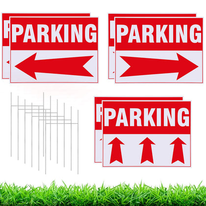 DoubleFill left-arrow parking sign 16x12 inches guiding guests to open spaces.